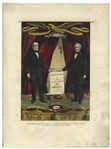 The Scarcest of 19th Century Campaign Banners Hand-Colored by Currier and Ives -- The John Bell and Edward Everett Jugate Banner Broadside for the 1860 Presidential Election